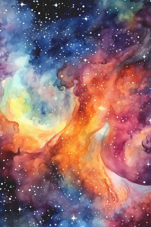 A colorful galaxy with stars