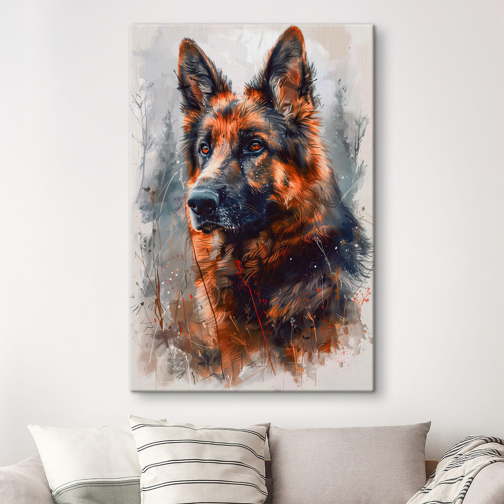 A painting of a dog