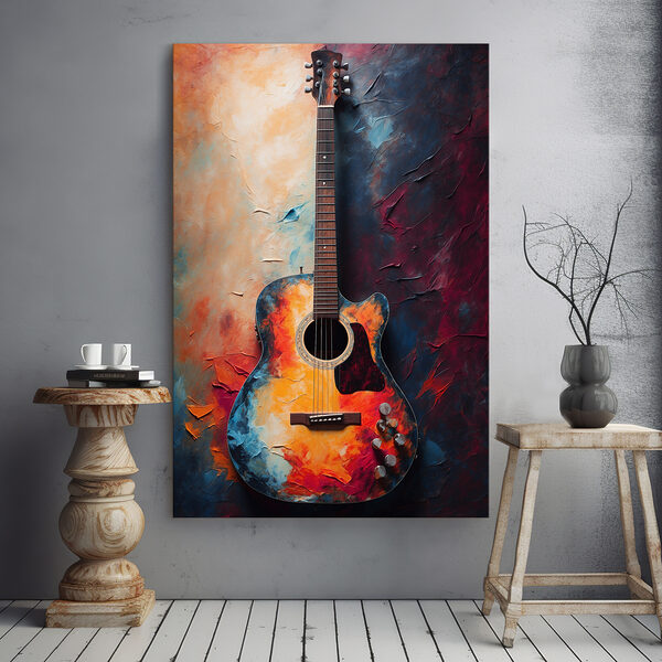 Vibrant colors enhance acoustic guitar