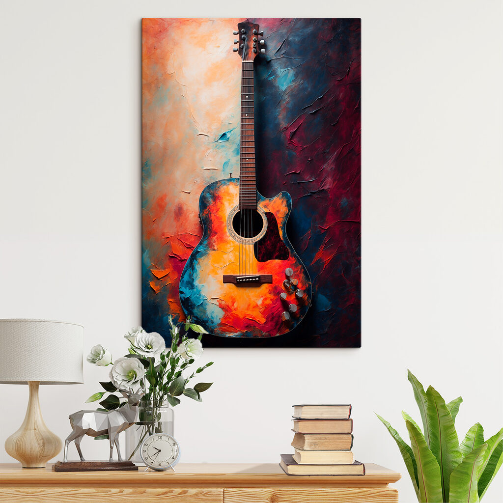 Vibrant colors enhance acoustic guitar