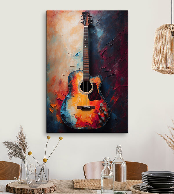Vibrant colors enhance acoustic guitar