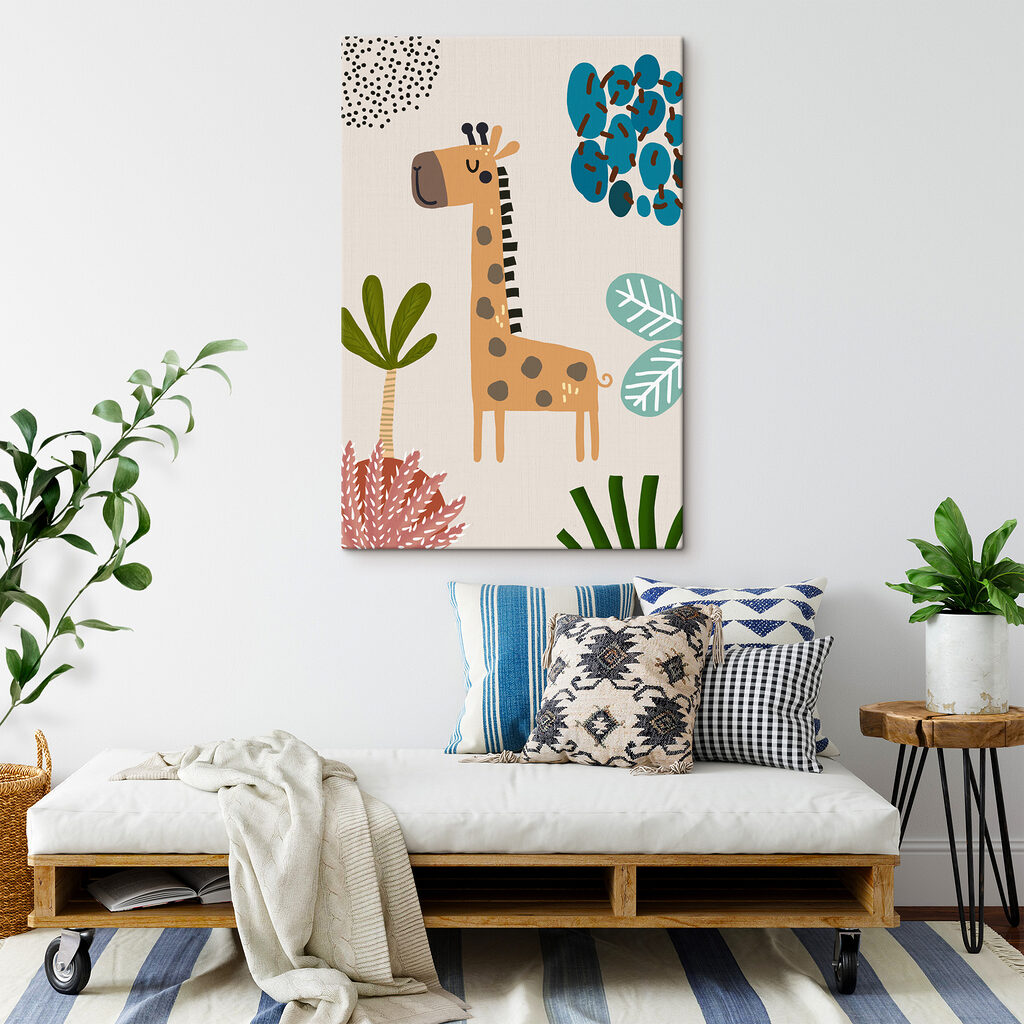 A giraffe and a tree