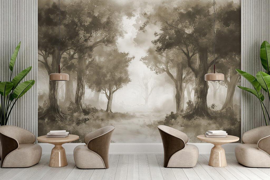 A group of trees in a forest