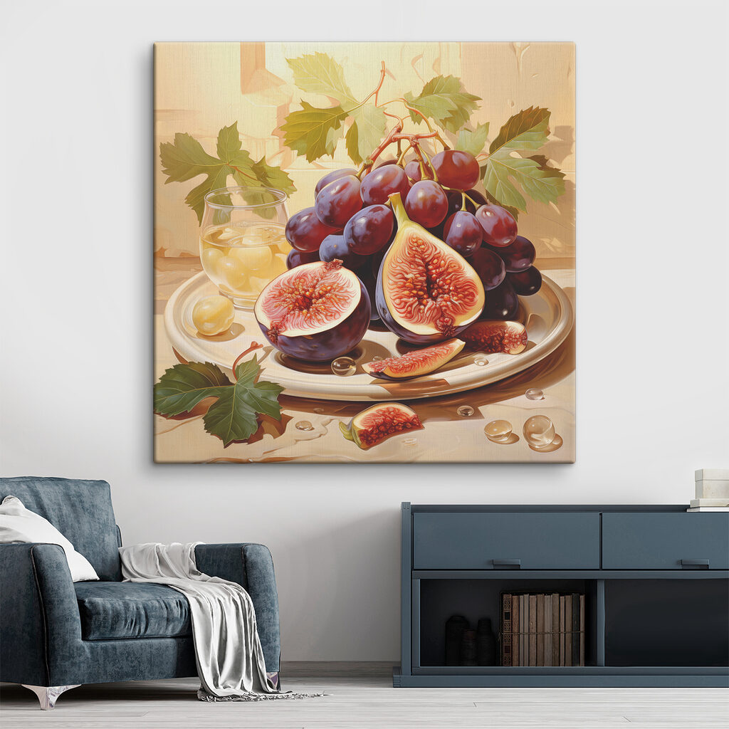 A plate of figs and grapes A plate of figs and grapes