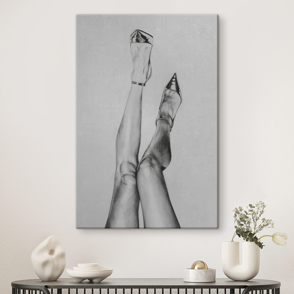A drawing of a woman's legs