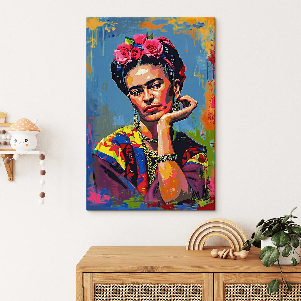 A painting of a woman with flowers in her hair A painting of a woman with flowers in her hair