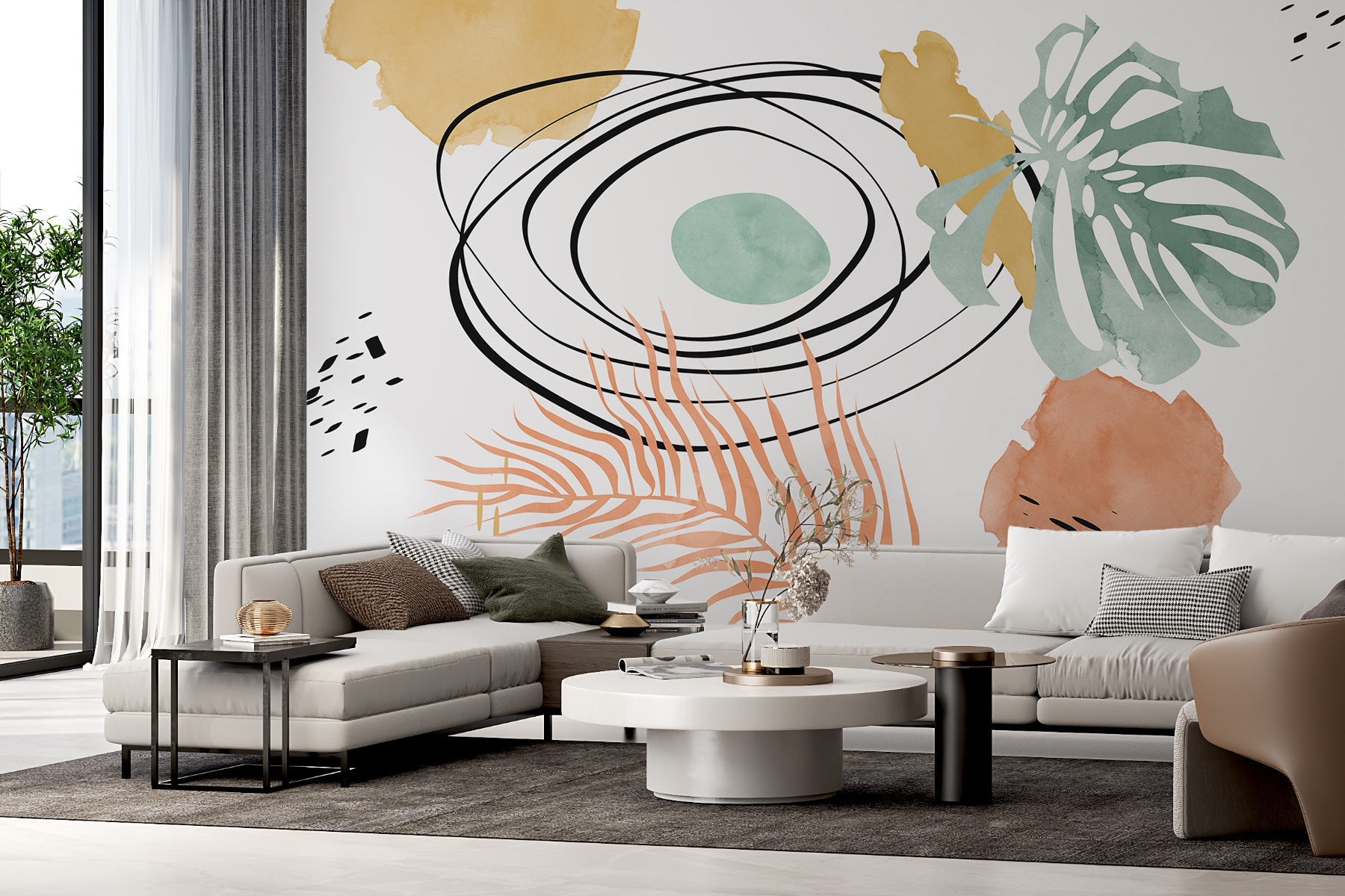 A close up of a painting