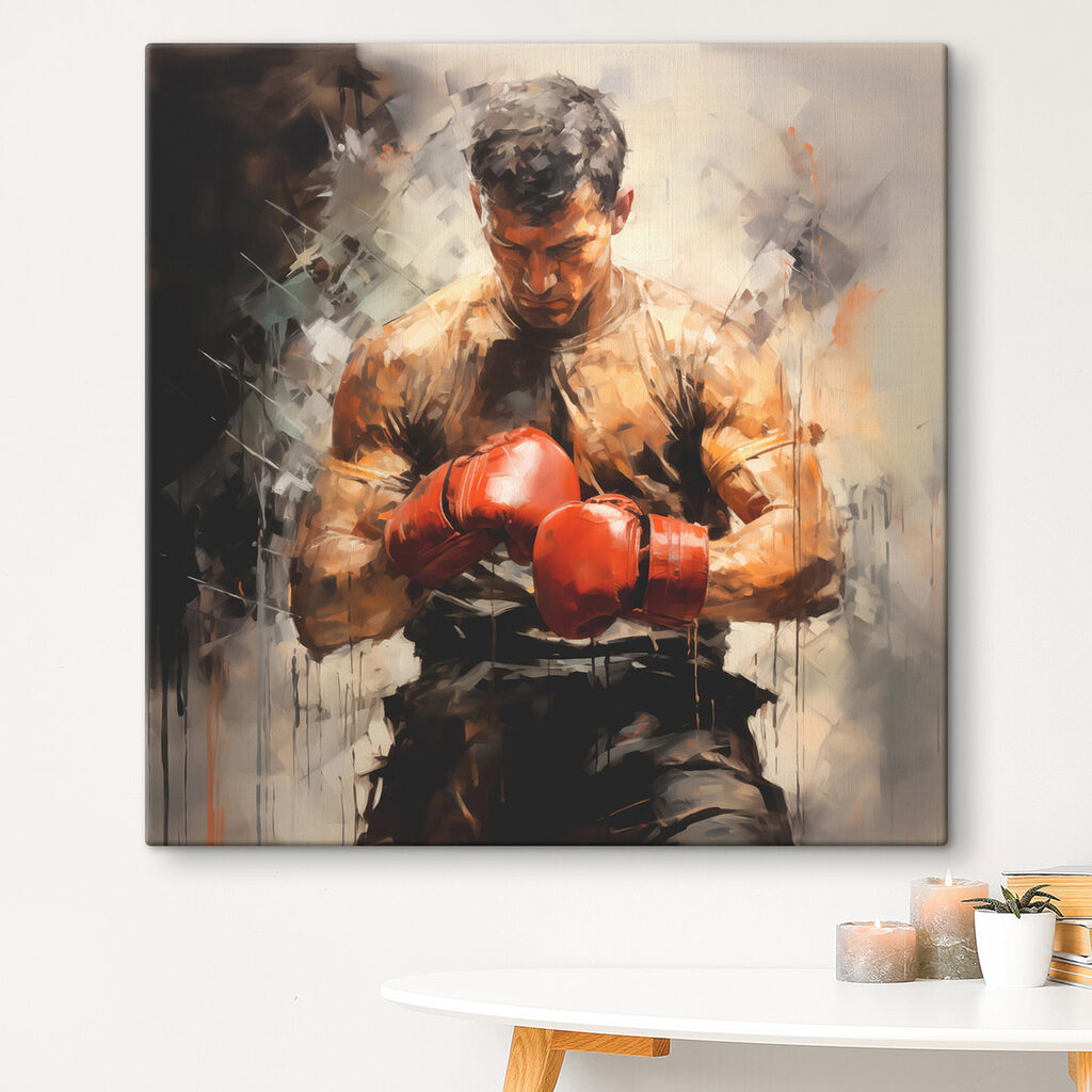 A man wearing boxing gloves