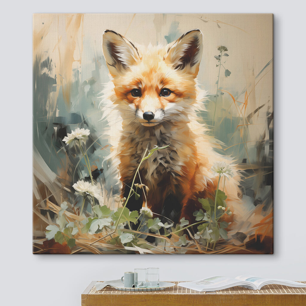 A fox sitting in grass