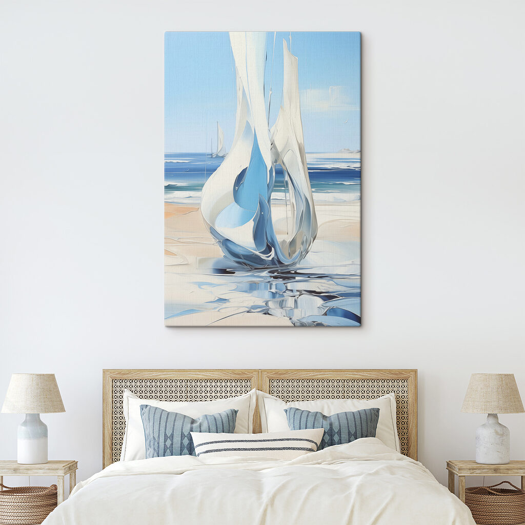 A sailboat on a beach