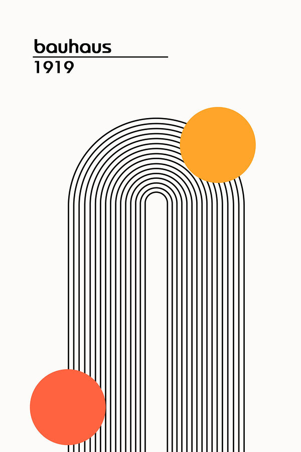 A black and orange lines and a yellow circle