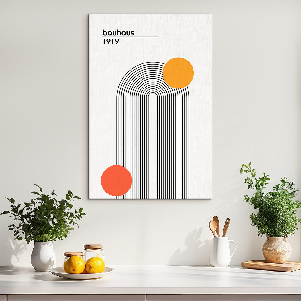 A black and orange lines and a yellow circle