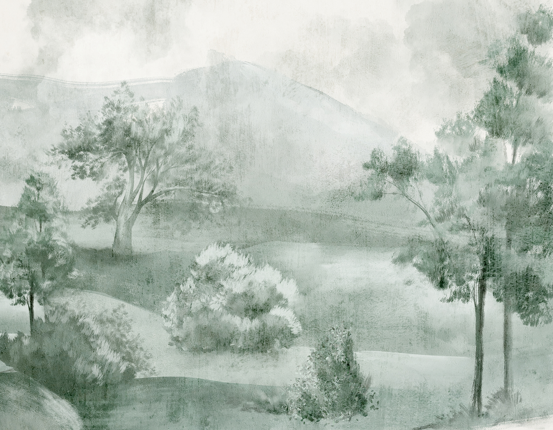 A landscape with trees and mountains