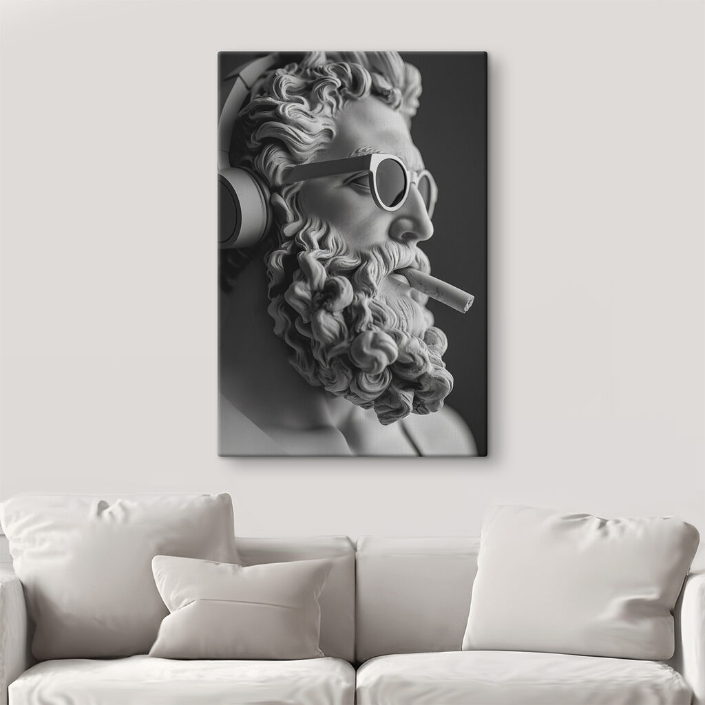 A statue of a man with sunglasses and a cigar