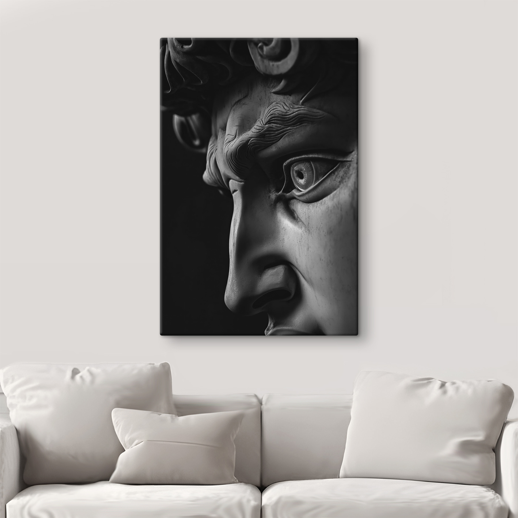 A statue of a man's face