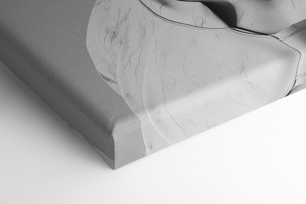 A statue of a man with headphones and a bubble gum