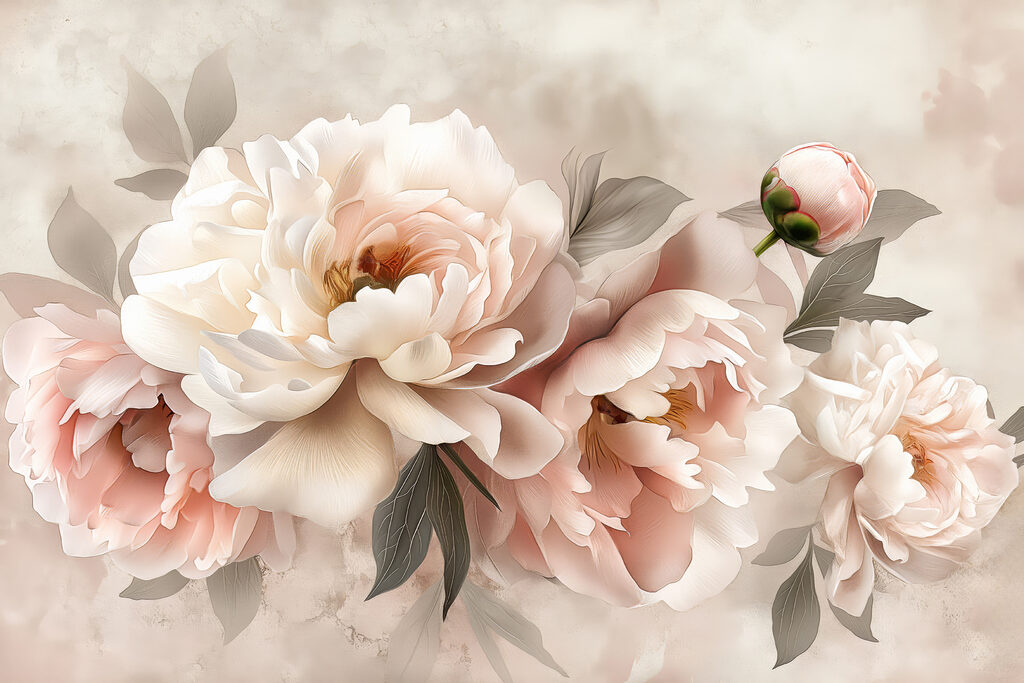 A group of flowers on a white background