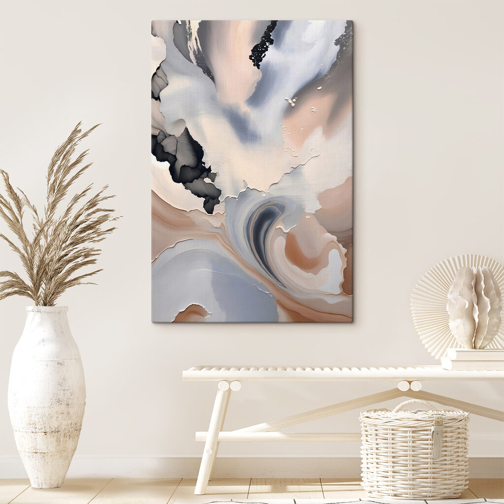 A close up of a painting