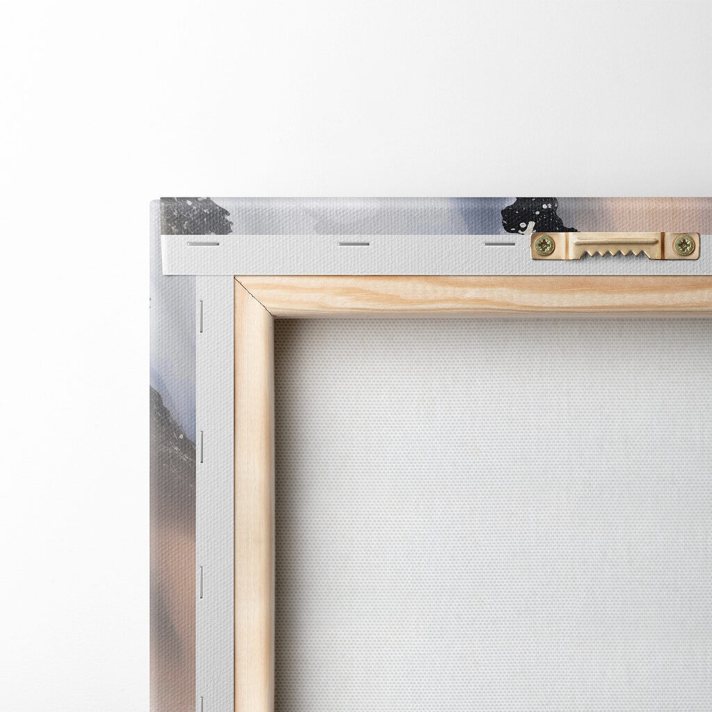 A close up of a painting