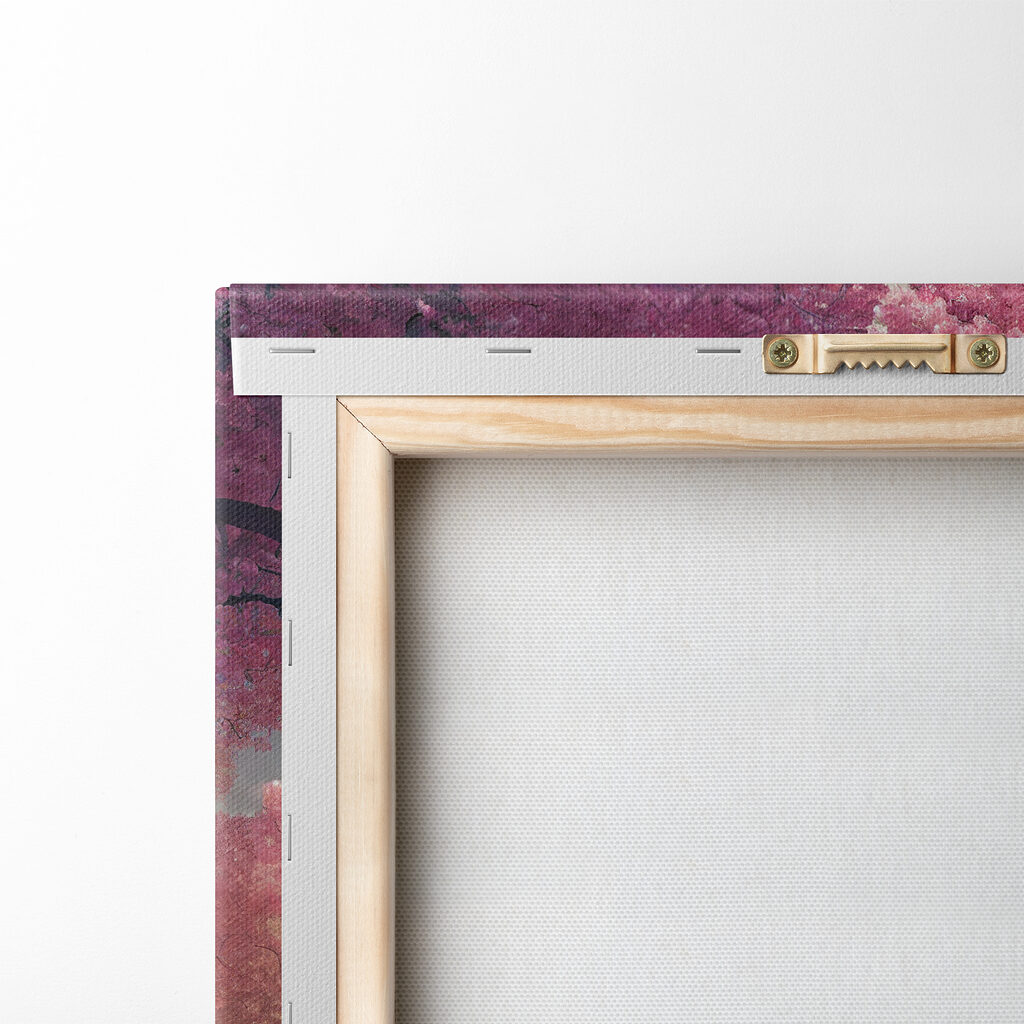 A field of pink flowers with trees