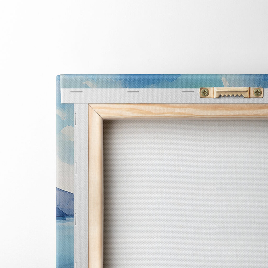 A watercolor painting of a town on a cliff A watercolor painting of a town on a cliff