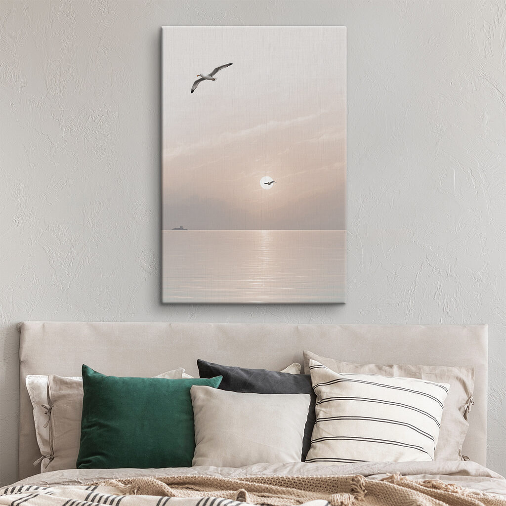 A seagull flying over water A seagull flying over water