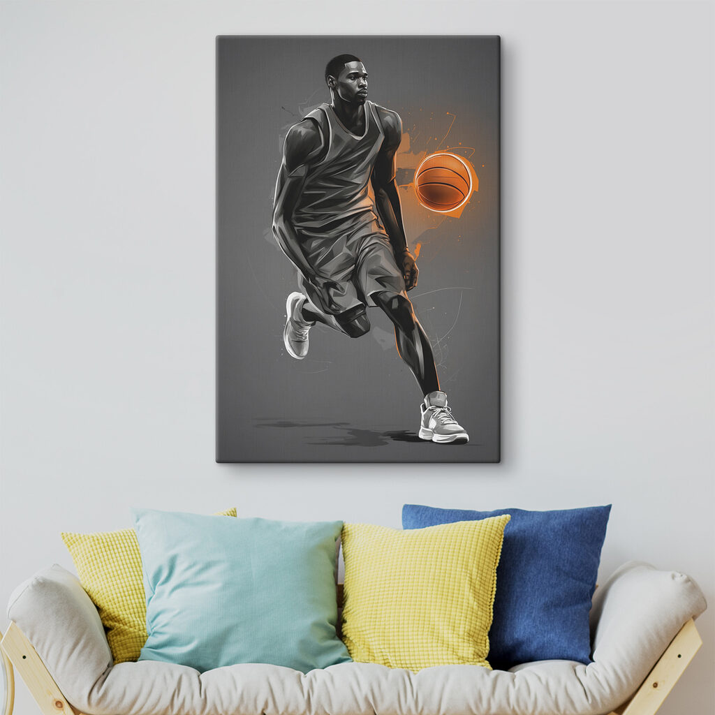 A basketball player with a ball A basketball player with a ball