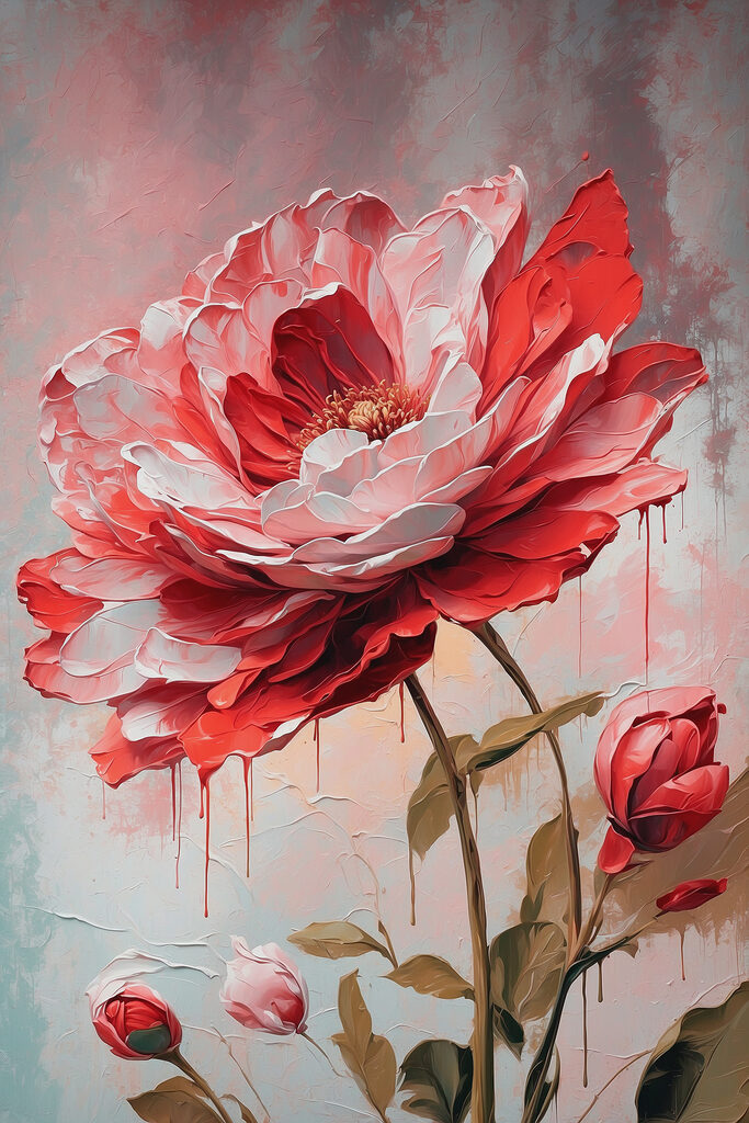 A painting of a flower