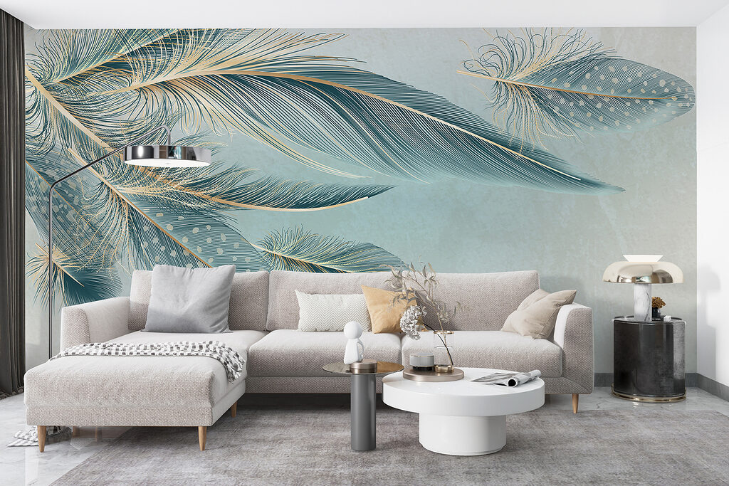 A group of feathers on a white background A group of feathers on a white background