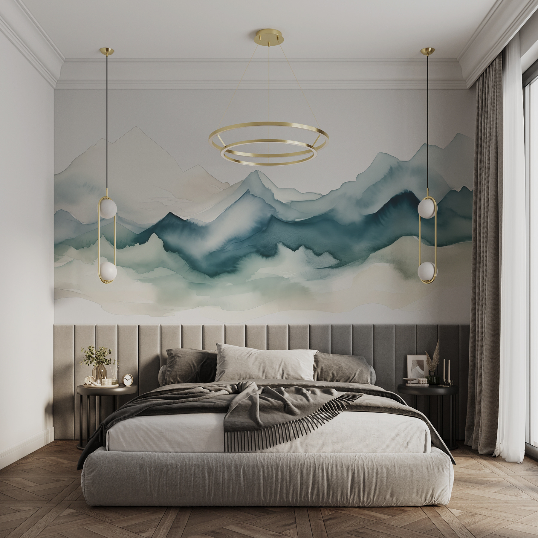 A watercolor of mountains