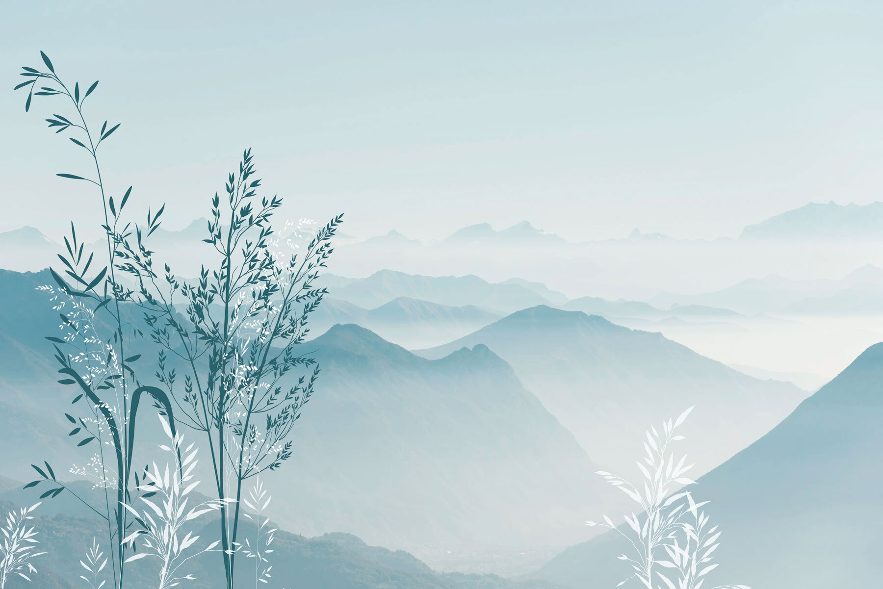 A landscape with mountains and trees A landscape with mountains and trees