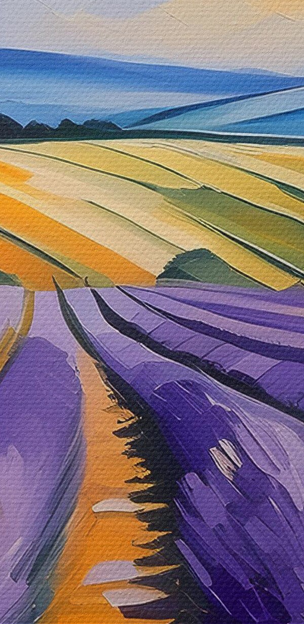 A painting of a field of lavender A painting of a field of lavender