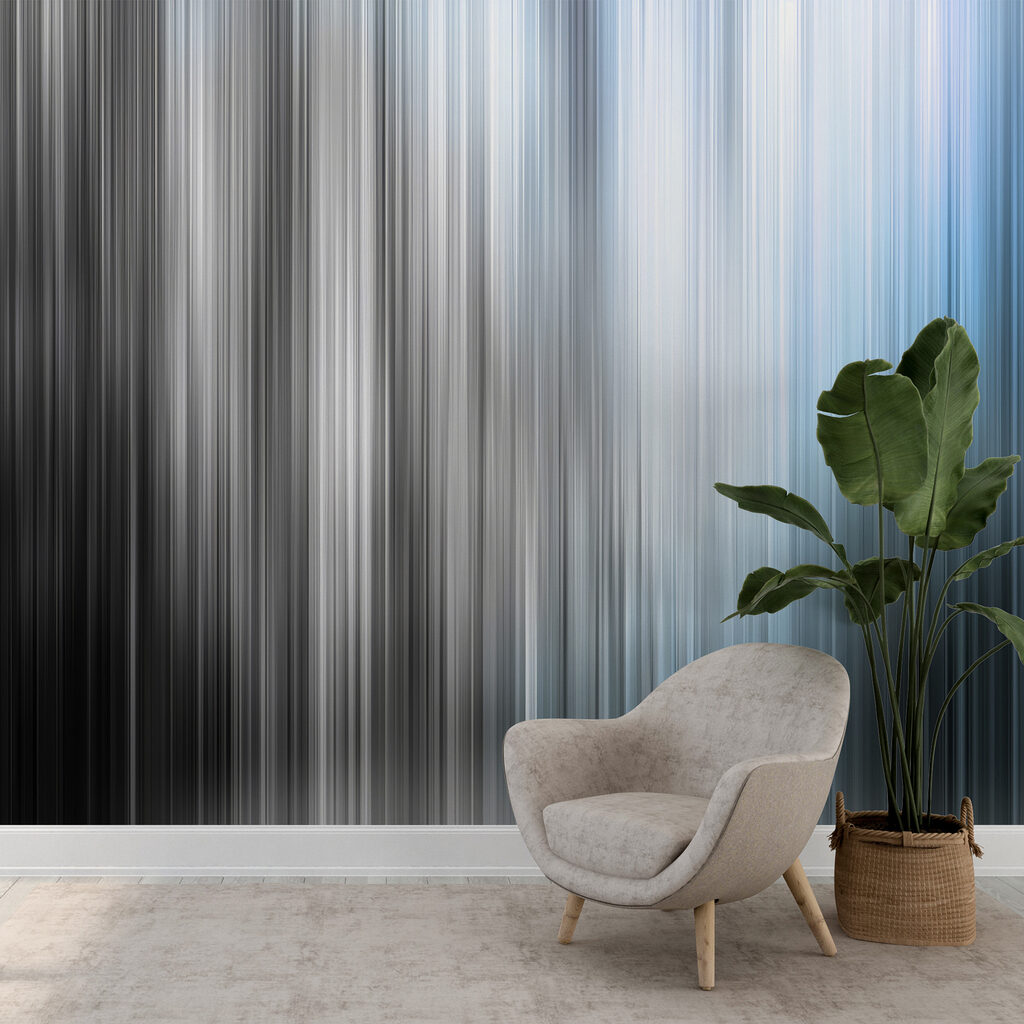 A blurry image of a grey and white striped background