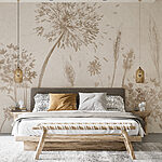 Fototapety Kresba púpavy a pšenice