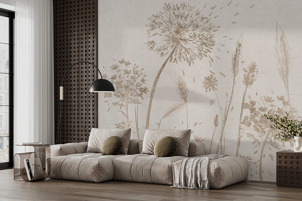 Drawing of dandelions and wheat Drawing of dandelions and wheat