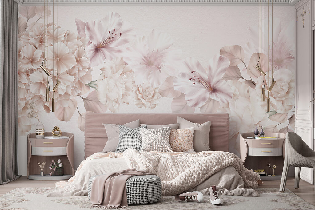 Group of flowers on a white background