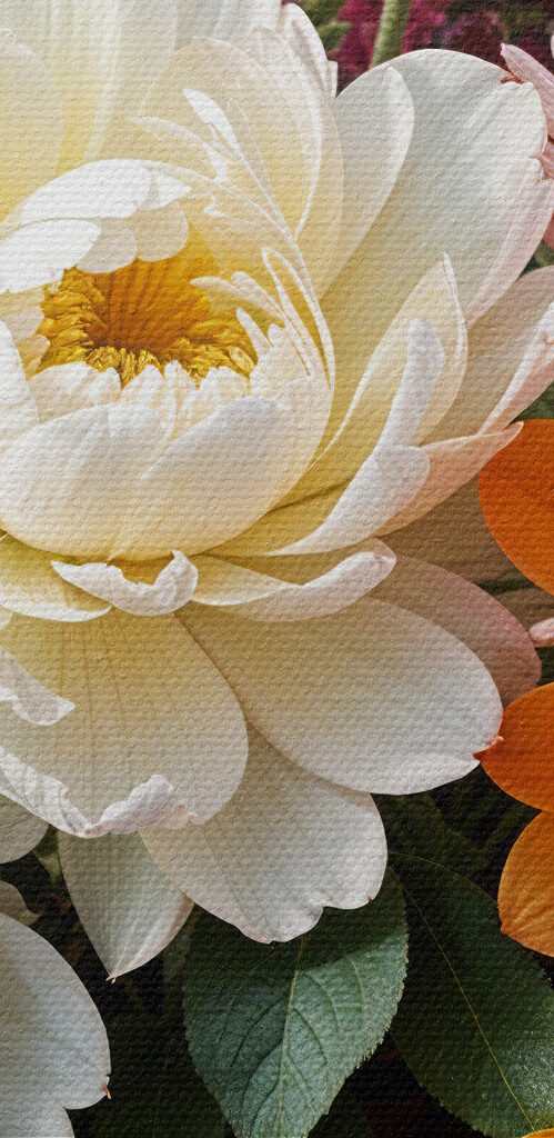 Vase of flowers with a cloudy sky Vase of flowers with a cloudy sky