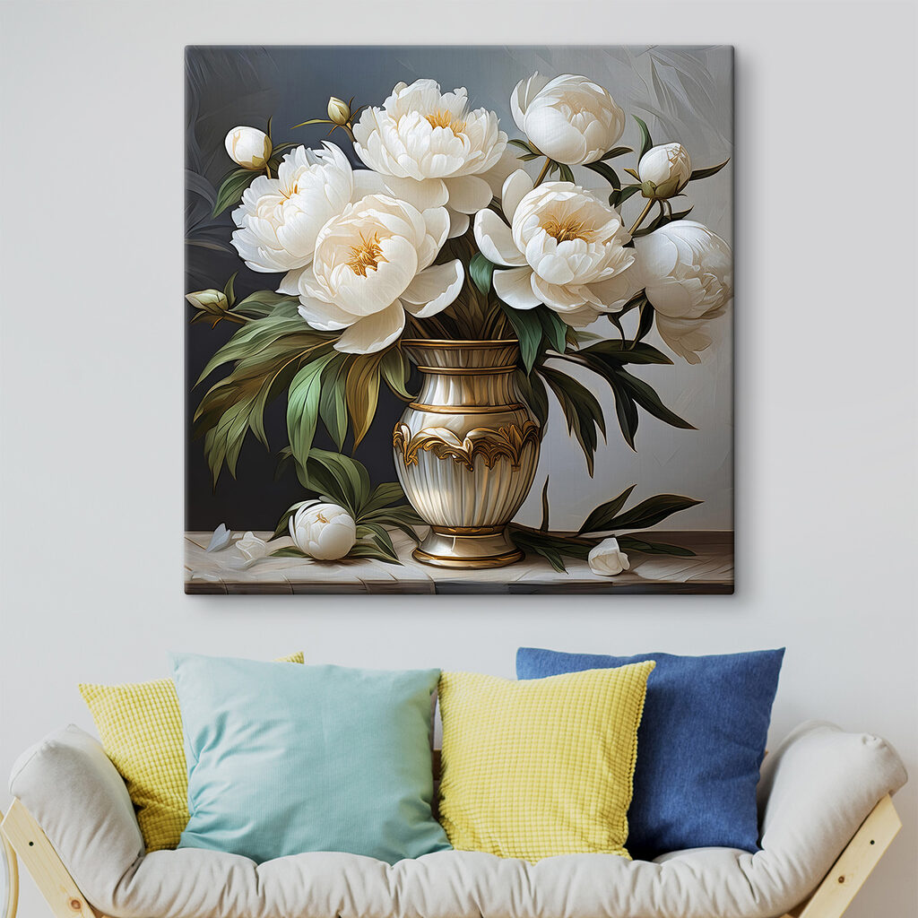 Painting of flowers in a vase Painting of flowers in a vase