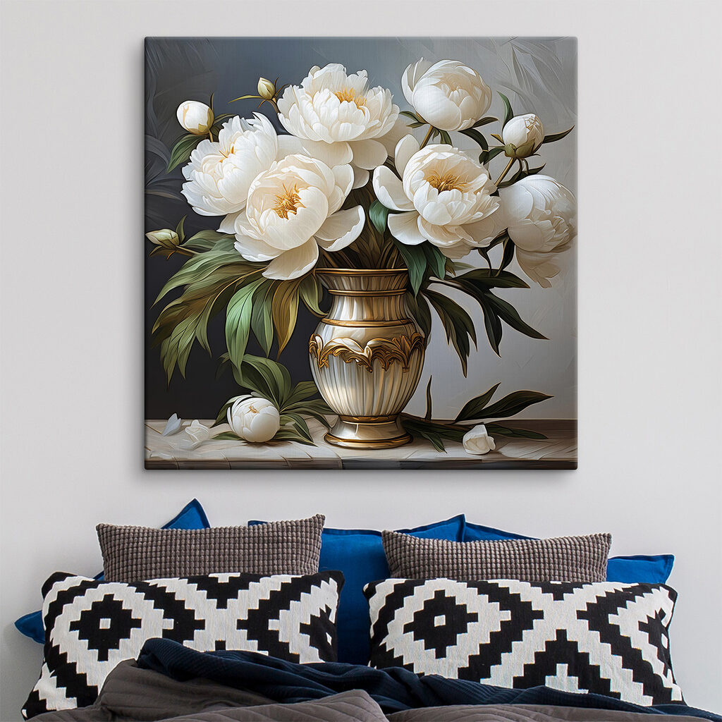 Painting of flowers in a vase Painting of flowers in a vase