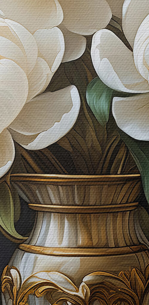 Painting of flowers in a vase Painting of flowers in a vase