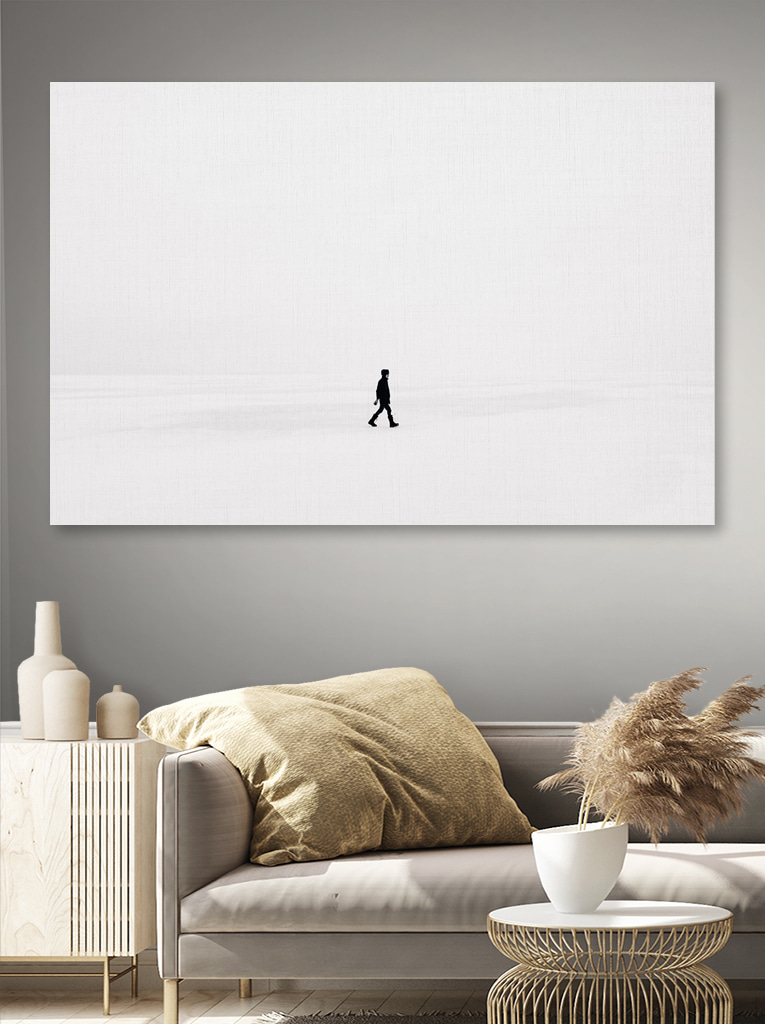 Person walking in the snow