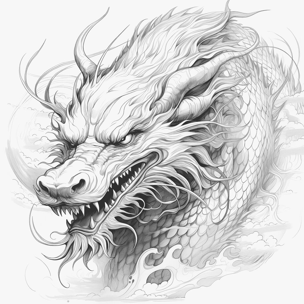 Drawing of a dragon Drawing of a dragon