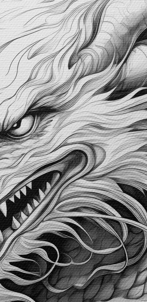 Drawing of a dragon Drawing of a dragon