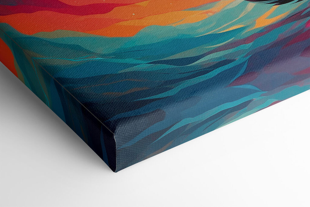 Cat sitting in front of a colorful swirl Cat sitting in front of a colorful swirl