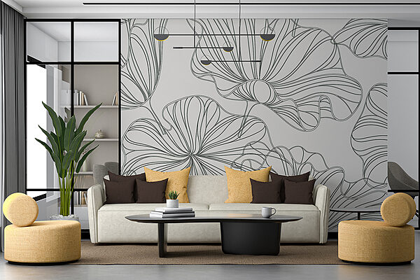 Pattern of flowers on a white background