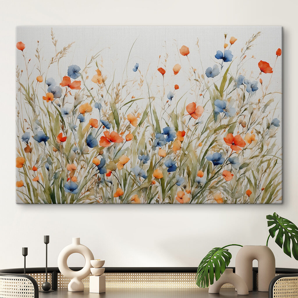 Painting of flowers and grass