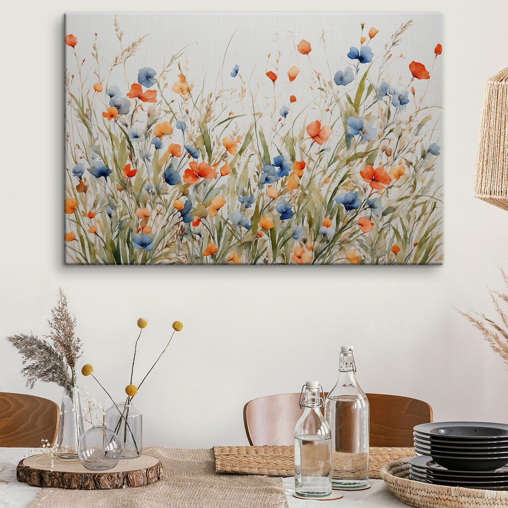 Painting of flowers and grass