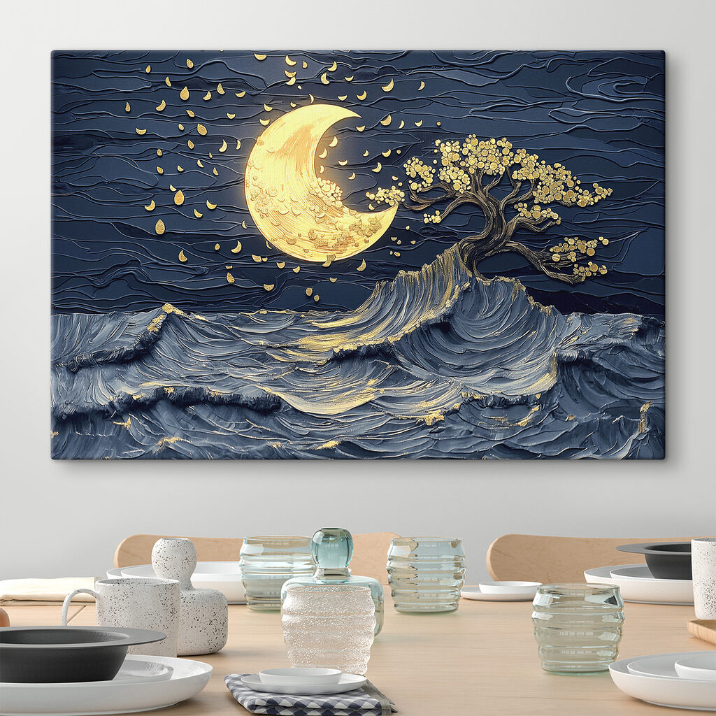 Moon and tree in the sky