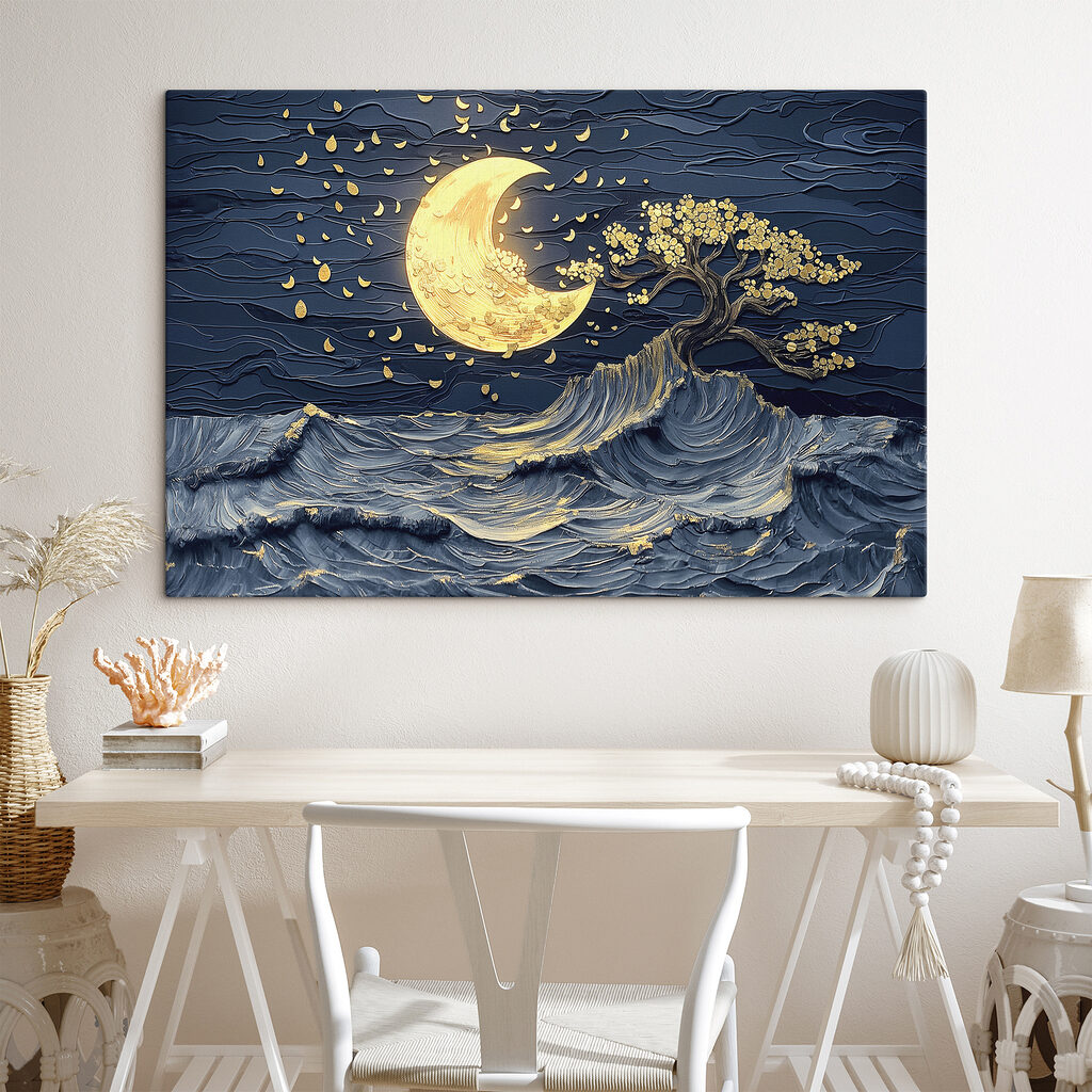Moon and tree in the sky