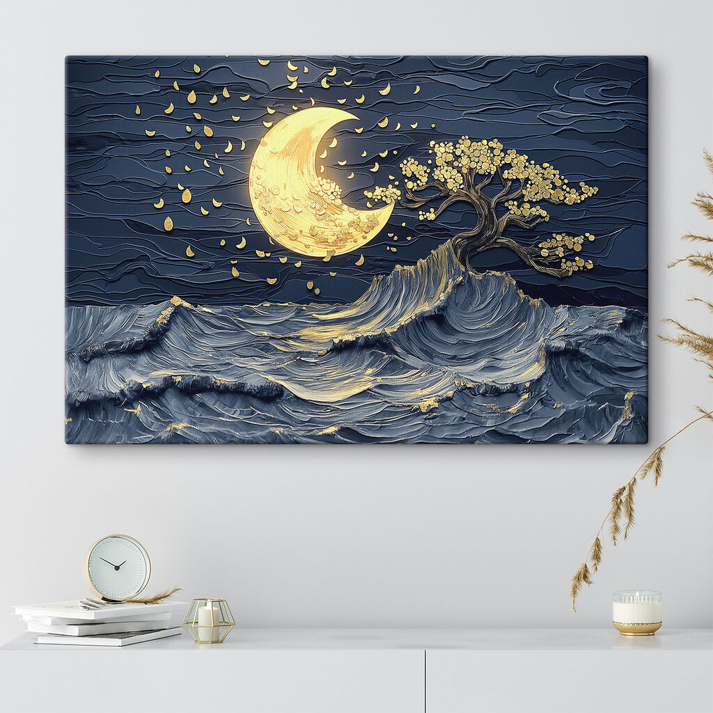 Moon and tree in the sky